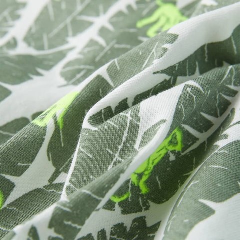 Koszulka dziecięca z nadrukiem liści, ecru i ciemny bluszcz, 128 Lumarko!