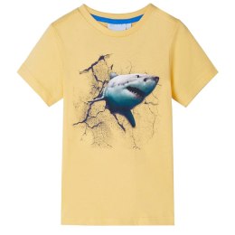 Koszulka dziecięca z nadrukiem rekina, żółta, 140 Lumarko!