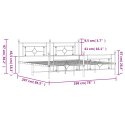 Metalowa rama łóżka z wezgłowiem i zanóżkiem, czarna, 193x203cm Lumarko!