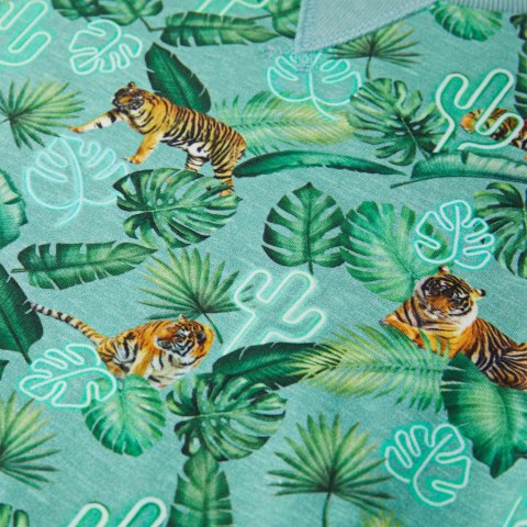 Bluza dziecięca w kwiaty i tygrysy, jasnozielony melanż, 116 Lumarko!