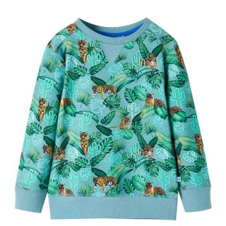 Bluza dziecięca w kwiaty i tygrysy, jasnozielony melanż, 140 Lumarko!