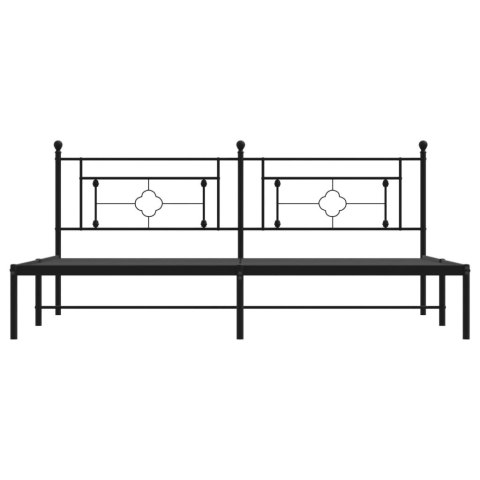 Metalowa rama łóżka z wezgłowiem, czarna, 193x203 cm Lumarko!