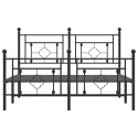 Metalowa rama łóżka z wezgłowiem i zanóżkiem, czarna, 140x200cm Lumarko!