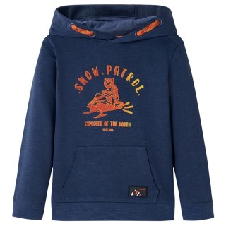 Bluza dziecięca z kapturem, granatowy melanż i pomarańcz, 116 Lumarko!