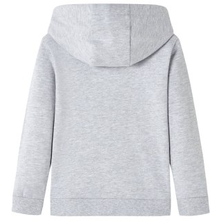 Bluza dziecięca z kapturem, szary melanż i pomarańcz, 140 Lumarko!