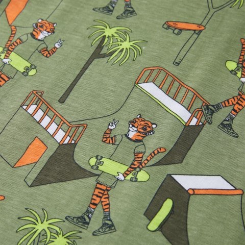 Piżama dziecięca z krótkimi rękawami, jasne khaki, 104 Lumarko!