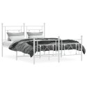 Metalowa rama łóżka z wezgłowiem i zanóżkiem, biała, 135x190 cm Lumarko!
