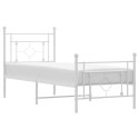 Metalowa rama łóżka z wezgłowiem i zanóżkiem, biała, 80x200 cm Lumarko!