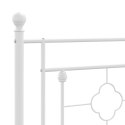 Metalowa rama łóżka z wezgłowiem i zanóżkiem, biała, 80x200 cm Lumarko!