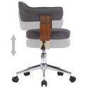 Obrotowe krzesło biurowe, szare, gięte drewno i tkanina Lumarko!