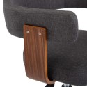 Obrotowe krzesło stołowe, szare, gięte drewno i tkanina Lumarko!