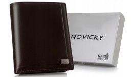 Skórzany portfel męski w orientacji pionowej - Rovicky Lumarko!