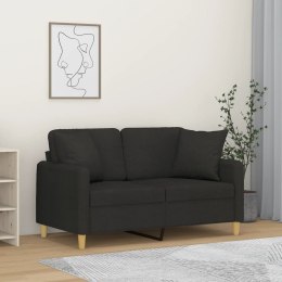 2-osobowa sofa z poduszkami, czarna, 120 cm, tkanina Lumarko!