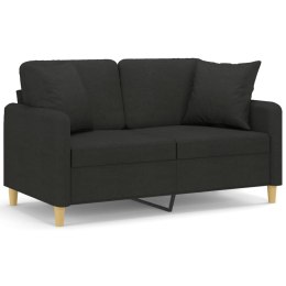 2-osobowa sofa z poduszkami, czarna, 120 cm, tkanina Lumarko!