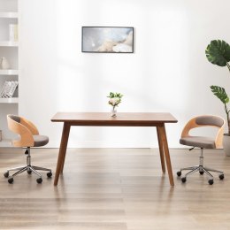 Obrotowe krzesła stołowe, 2 szt., taupe, gięte drewno i tkanina Lumarko!