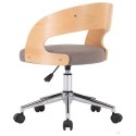 Obrotowe krzesła stołowe, 2 szt., taupe, gięte drewno i tkanina Lumarko!
