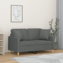 2-osobowa sofa z poduszkami, ciemnoszara, 120 cm, tkanina Lumarko!