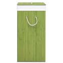 Bambusowy kosz na pranie z 2 sekcjami, zielony, 72 L Lumarko!