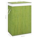 Bambusowy kosz na pranie z 2 sekcjami, zielony, 72 L Lumarko!