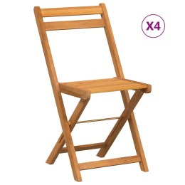 Składane krzesła bistro, 4 szt., lite drewno akacjowe Lumarko!