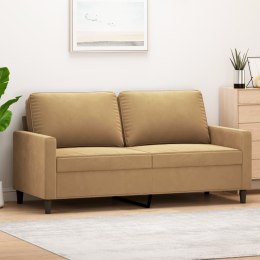 Sofa 2-osobowa, brązowa, 140 cm, tapicerowana aksamitem Lumarko!