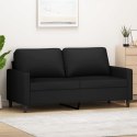 Sofa 2-osobowa, czarna, 140 cm, tapicerowana aksamitem Lumarko!