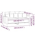 Sofa 2-osobowa, jasnoszara, 140 cm, tapicerowana aksamitem Lumarko!