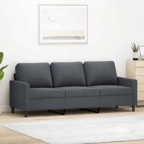 Sofa 3-osobowa, ciemnoszara, 180 cm, obita aksamitem Lumarko!