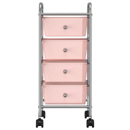 Wózek z 4 szufladami, różowy, plastikowy Lumarko!