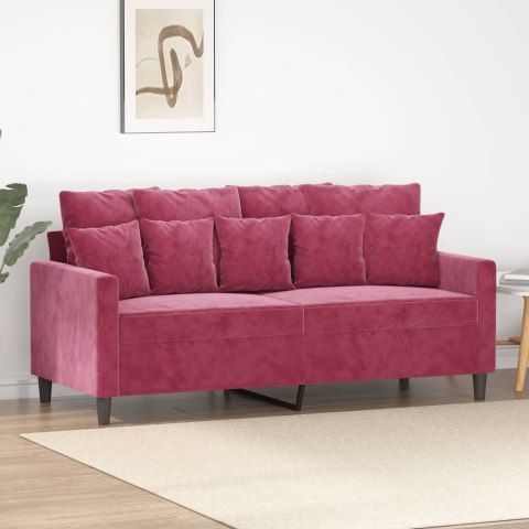 Sofa 2-osobowa, winna czerwień, 140 cm, tapicerowana aksamitem Lumarko!