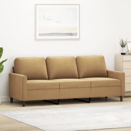 Sofa 3-osobowa, brązowa, 180 cm, tapicerowana aksamitem Lumarko!