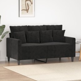 Sofa 2-osobowa, czarna, 120 cm, tapicerowana aksamitem Lumarko!