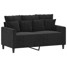 Sofa 2-osobowa, czarna, 120 cm, tapicerowana aksamitem Lumarko!