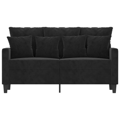 Sofa 2-osobowa, czarna, 120 cm, tapicerowana aksamitem Lumarko!
