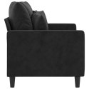 Sofa 2-osobowa, czarna, 120 cm, tapicerowana aksamitem Lumarko!