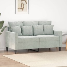 Sofa 2-osobowa, jasnoszara, 120 cm, tapicerowana aksamitem Lumarko!