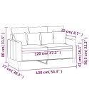 Sofa 2-osobowa, jasnoszara, 120 cm, tapicerowana aksamitem Lumarko!