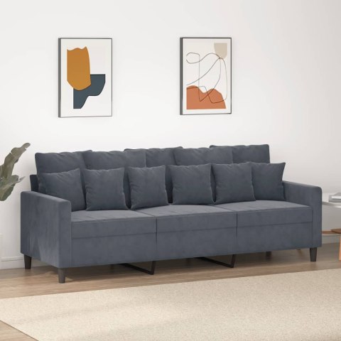 Sofa 3-osobowa, ciemnoszara, 180 cm, obita aksamitem Lumarko!