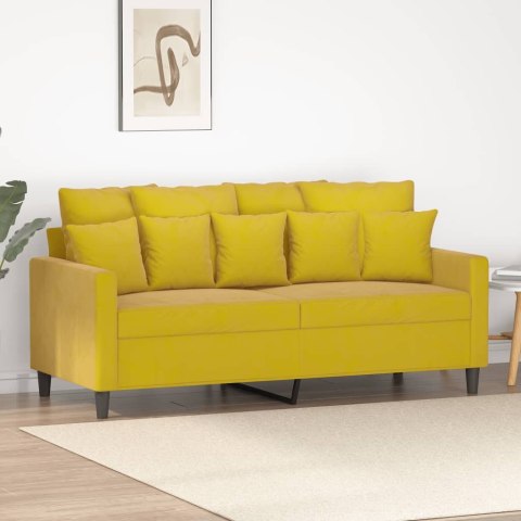 Sofa 2-osobowa, żółta, 140 cm, tapicerowana aksamitem Lumarko!