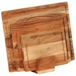 Zestaw 3 desek do krojenia, ze stojakiem, lite drewno akacjowe Lumarko!