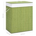 Bambusowy kosz na pranie z pojedynczą przegrodą, zielony, 83 L Lumarko!