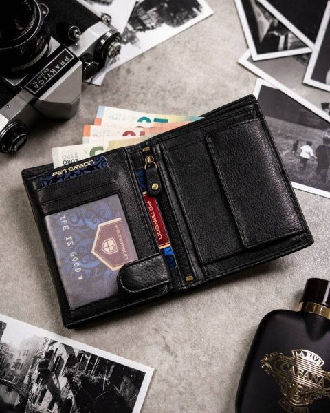 Zestaw prezentowy: skórzany portfel męski i brelok - Peterson Lumarko!