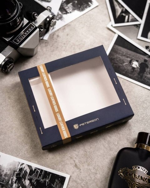 Zestaw prezentowy: skórzany portfel męski i brelok - Peterson Lumarko!