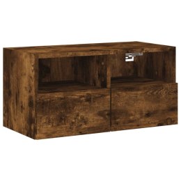 Ścienna szafka TV, przydymiony dąb, 60x30x30 cm Lumarko!