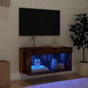 Szafka pod TV, z LED, kolor przydymiony dąb, 60x30x30 cm Lumarko!