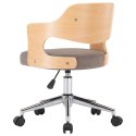 Obrotowe krzesło biurowe, taupe, gięte drewno i tkanina Lumarko!