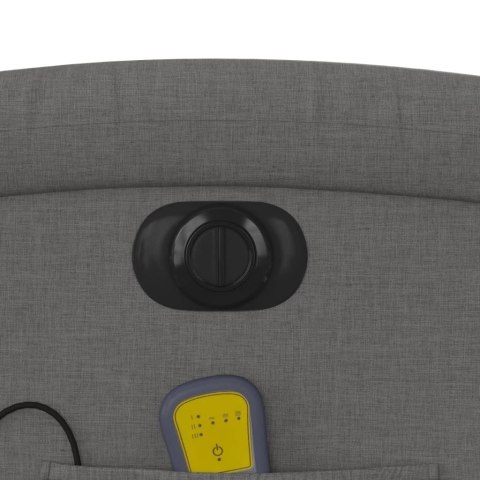 Rozkładany fotel masujący, elektryczny, ciemnoszary, tkanina Lumarko!
