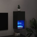 Szafka pod telewizor, z LED, czarna, 30,5x30x60 cm Lumarko!