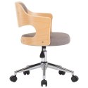 Obrotowe krzesło stołowe, taupe, gięte drewno i tkanina Lumarko!