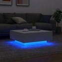 Stolik kawowy z oświetleniem LED, biały, 80x80x31 cm Lumarko!